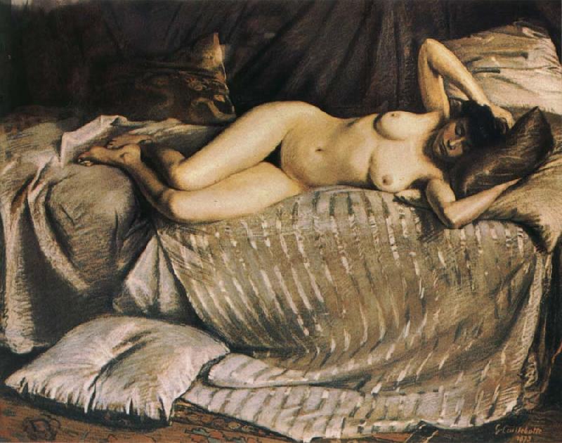 Gustave Caillebotte The fem on lie down on the sofa oil painting image